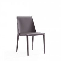 Manhattan Comfort DC032-GY Paris Grey Saddle Leather Dining Chair (Set of 2)